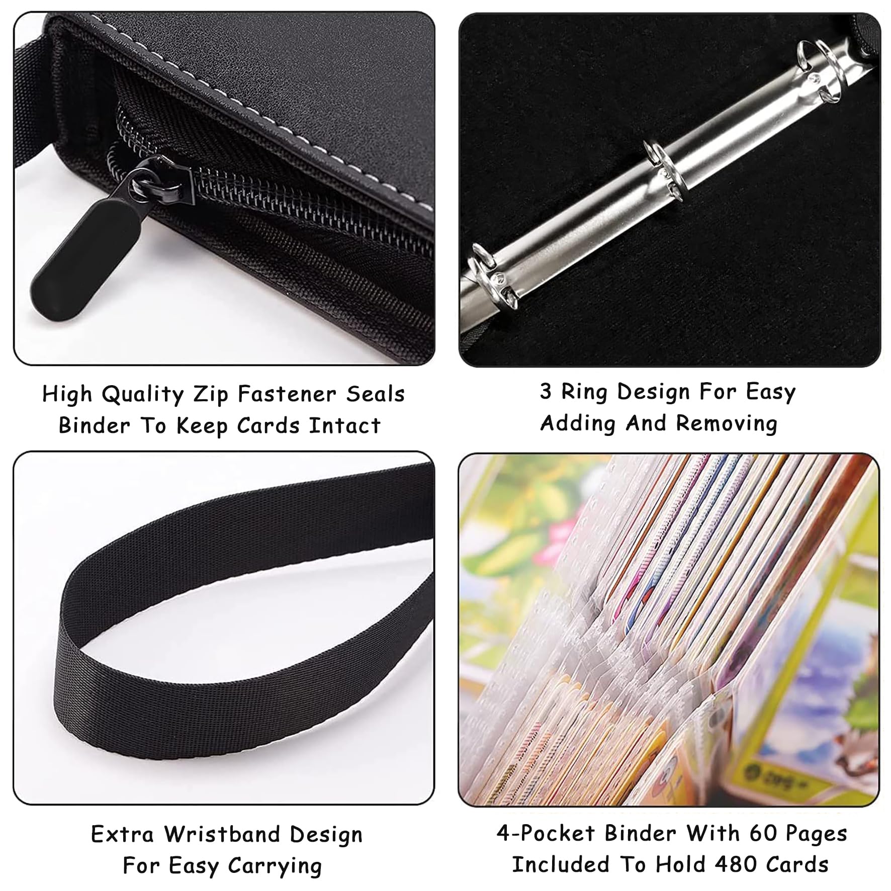 Hikrxya 4 Pocket Trading Card Binder, 480 Pockets Cards Holder Album - Image 3