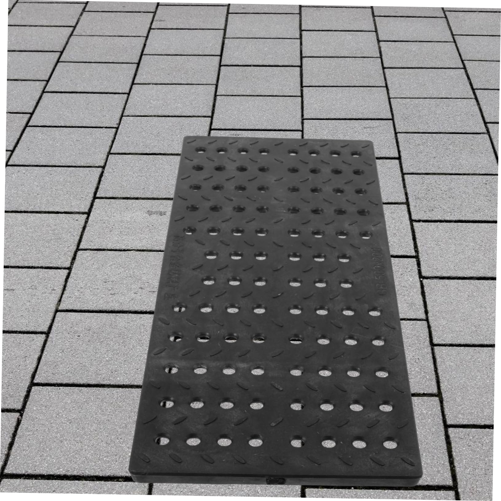 Solidna osłona odpływowa na zewnątrz, 200 x 500 x 20 mm, wymienny ruszt z okrągłymi otworami, siatka chroniąca rynnę do kuchni i przydrożnych płynów odpływowych