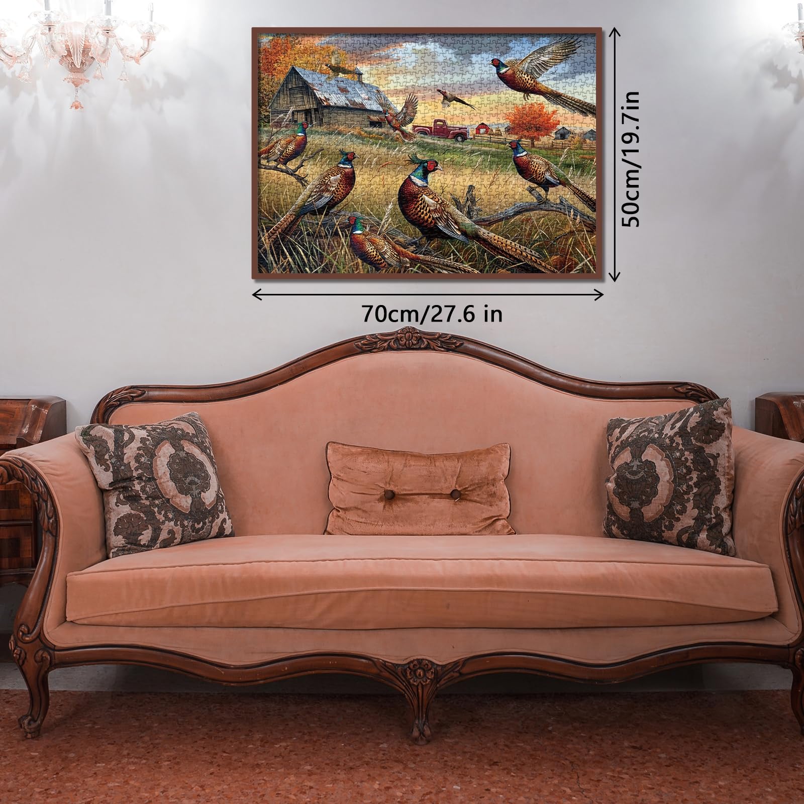 Herbst Fasan Puzzle 1000 Teile Puzzle für Erwachsene, Herbst Tier Puzzles Schöne Vogelkunst Puzzle, Natur Tier Puzzle als Wohnkultur