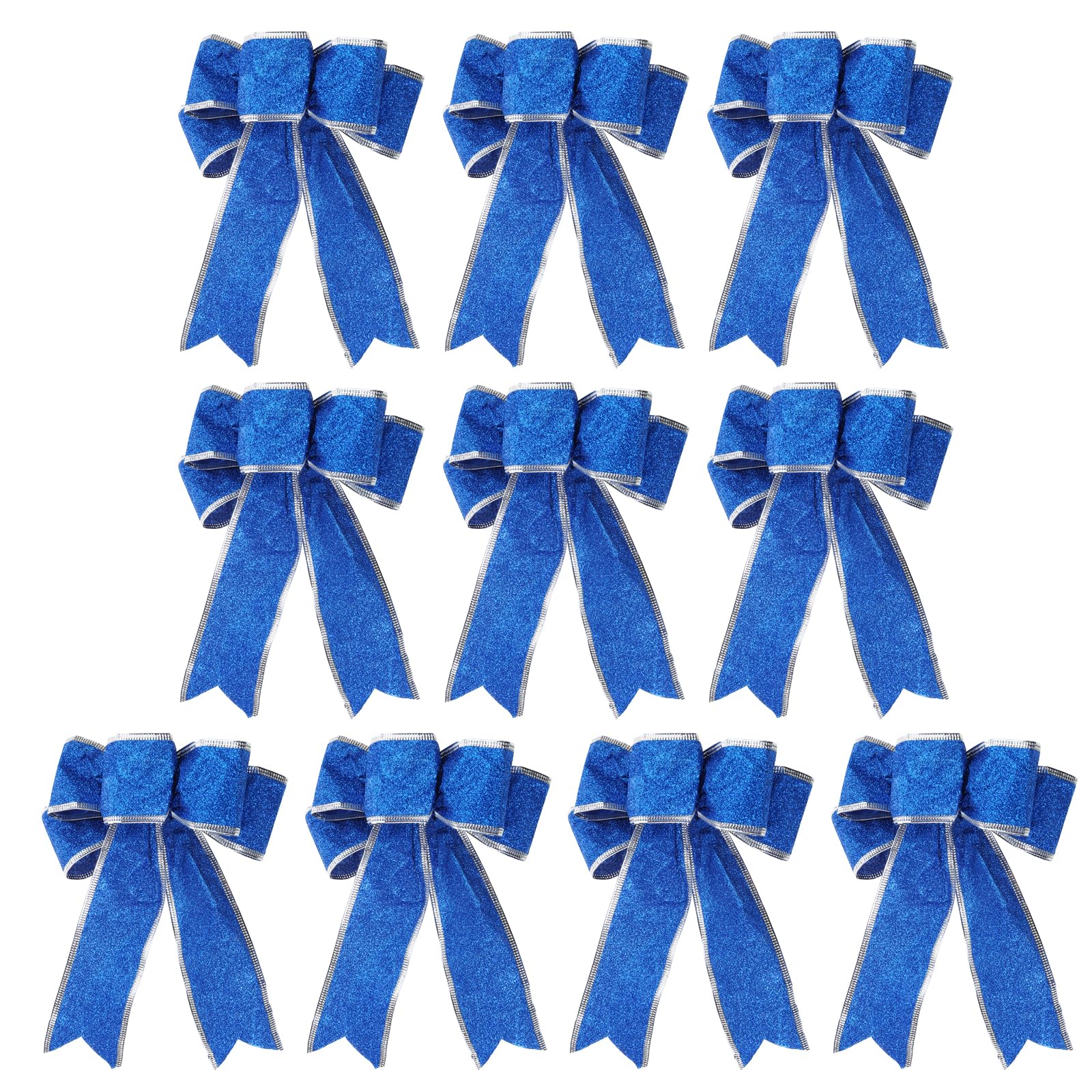 Elnwnnkc 10pcs Glitter Bowknot Christmas Tree Wreath Garlands Decorative Ribbon Ornaments Farmhouse Home Holiday Party D Christmas Bowknot