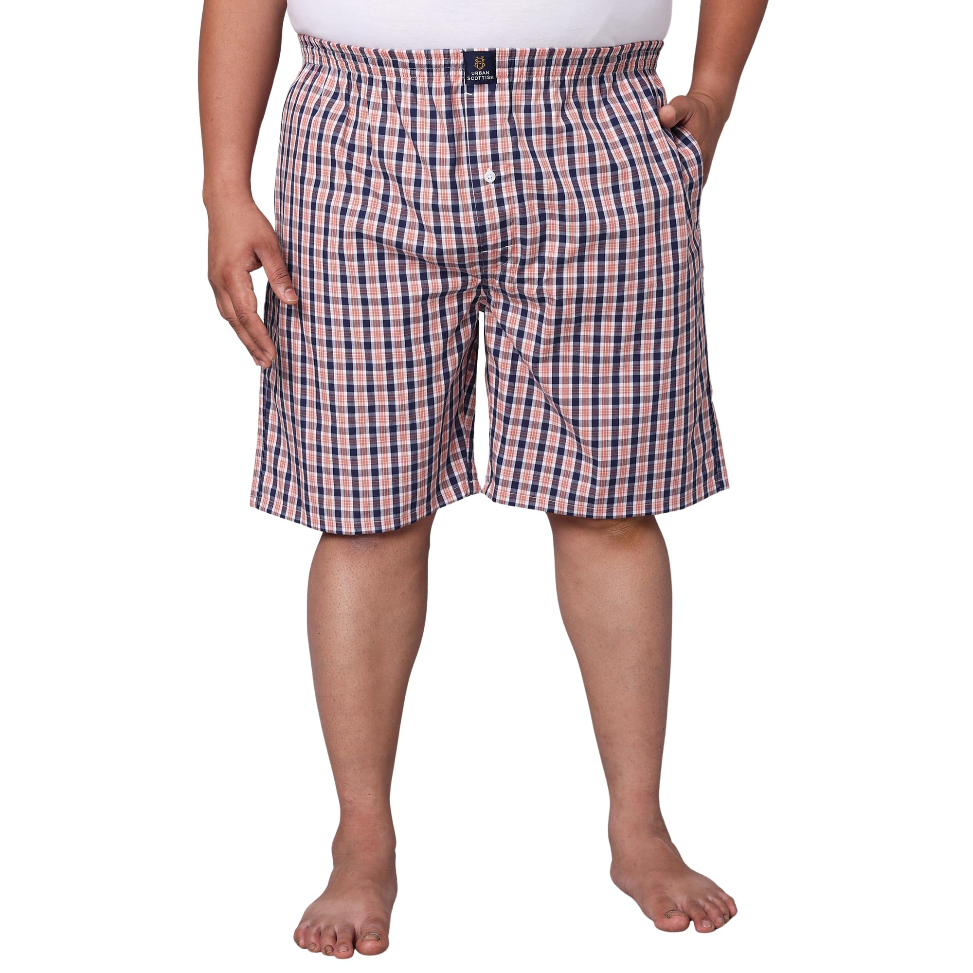 urban scottish Men's Plus Size Boxers | 100% Cotton | Regular Fit, Mid Rise | Print Pattern | 2 Side Pockets-picture-33