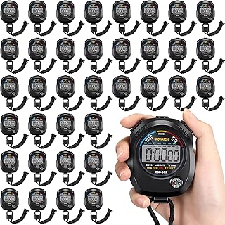 Maxdot 40 Pieces Digital Stopwatch Timer Waterproof Stop Watch Large Display Stop Watches for Sports Multi Function Stopwatches for Coaches Wrist Stopwatch
