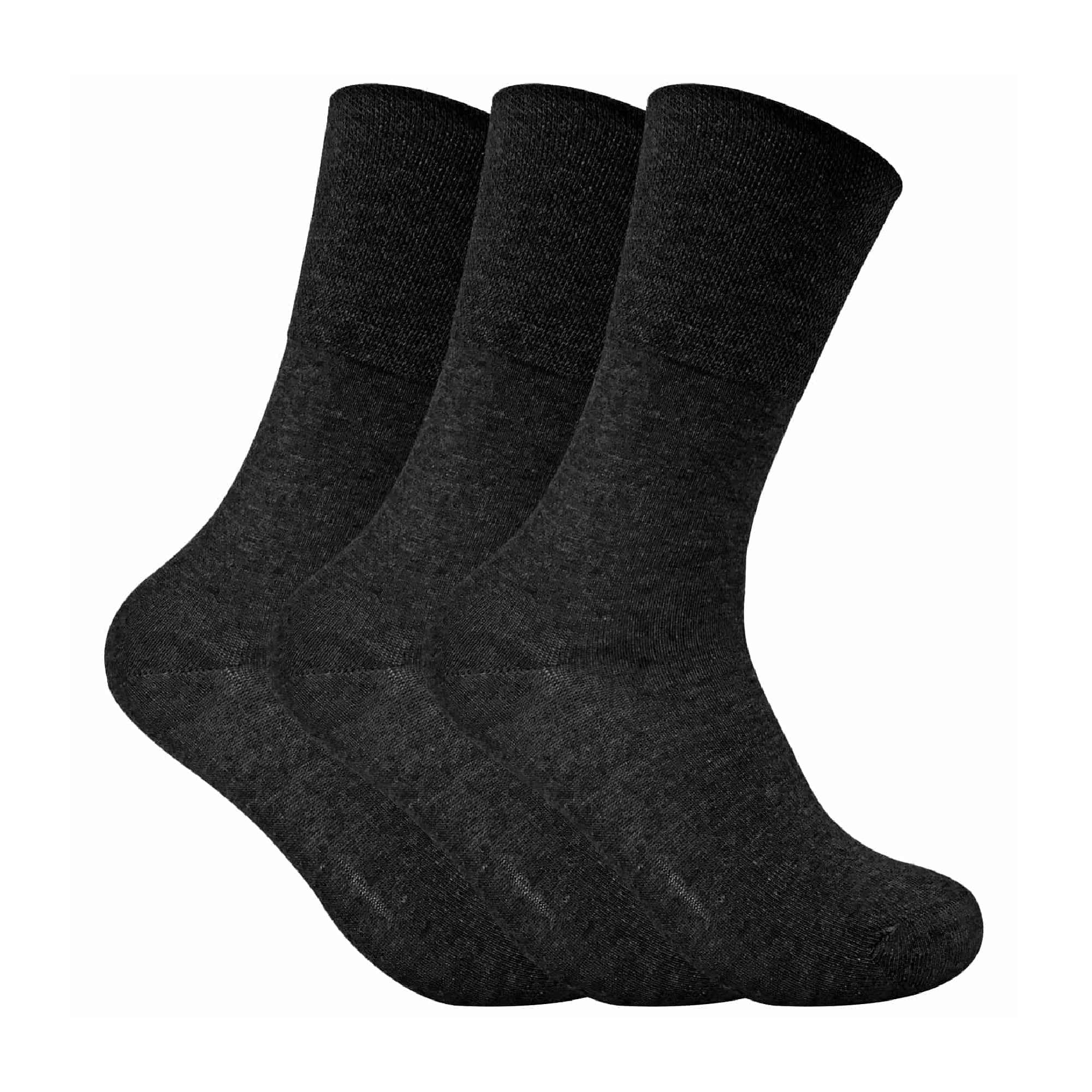 Sock Snob Women's Thermal Diabetic Socks - Non-Elastic Wide Top - Black - Size 4-8