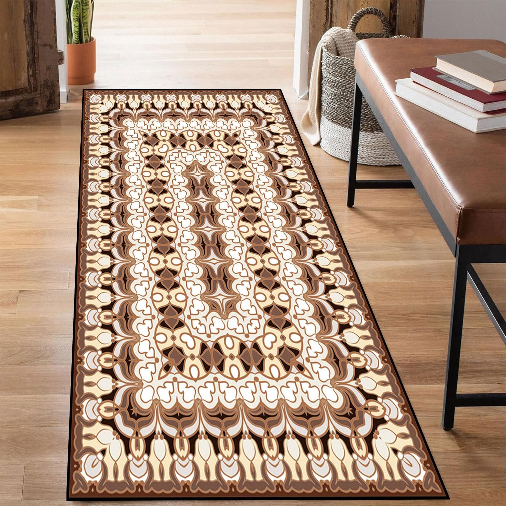 Alfombra de cocina antideslizante evita manchas y resbalones con diseño abstracto