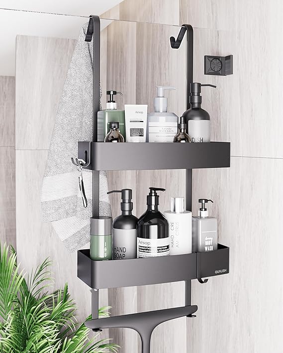 DUFU Étagère De Douche Alm Caddy Antirouille Carrée Sans Perçage Étagères Murales En Alm Avec