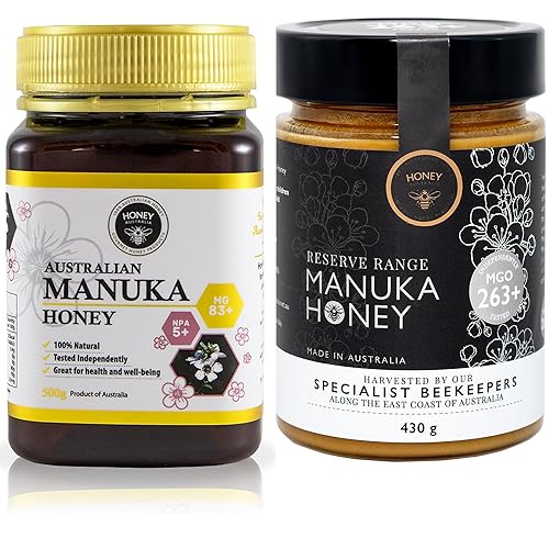 Manuka Honey MGO 83+ 17.64oz y gama de reserva Manuka MGO 263+ 15.17oz