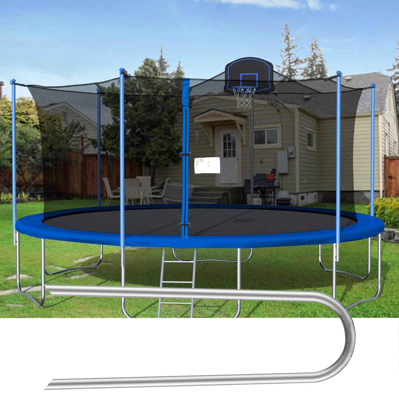 Estacas en forma de U para cama elástica | 8 anclajes fuertes resistentes al viento para tiendas de campaña y trampolines - Estacas de tierra para estabilidad y seguridad