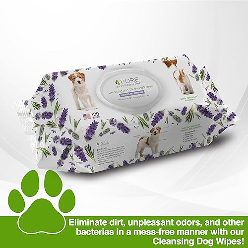 Miniatura 2 de Pure and Natural Pet Toallitas de aseo y limpieza para perros (lavanda y romero) 100 unidades
