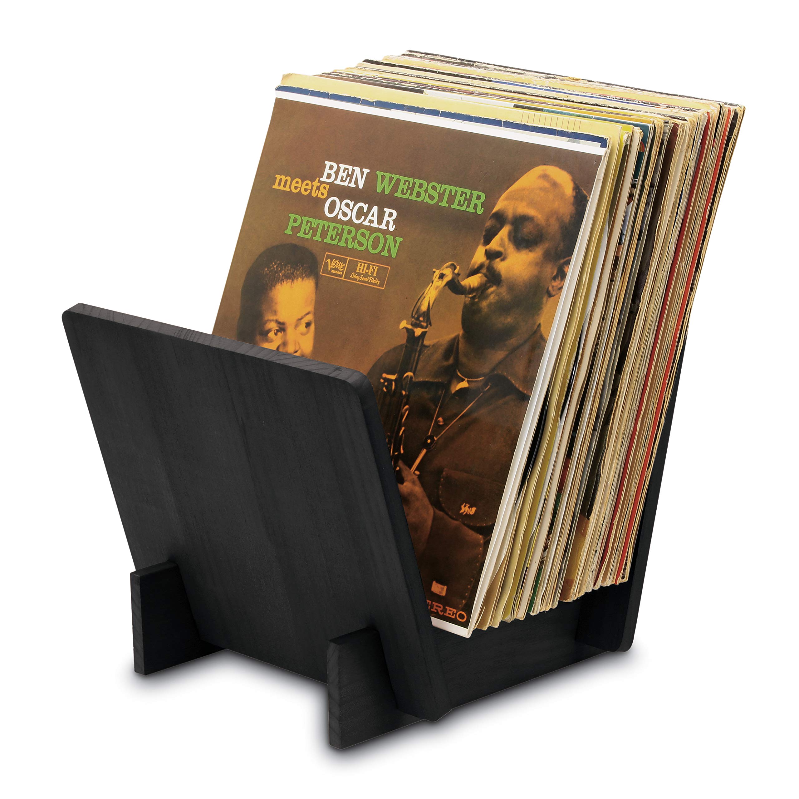 Dynavox ST40 houten LP standaard maximaal 40 albums donkerbruin zwart Dynavox ST40 houten LP standaard maximaal 40 albums donkerbruin zwart