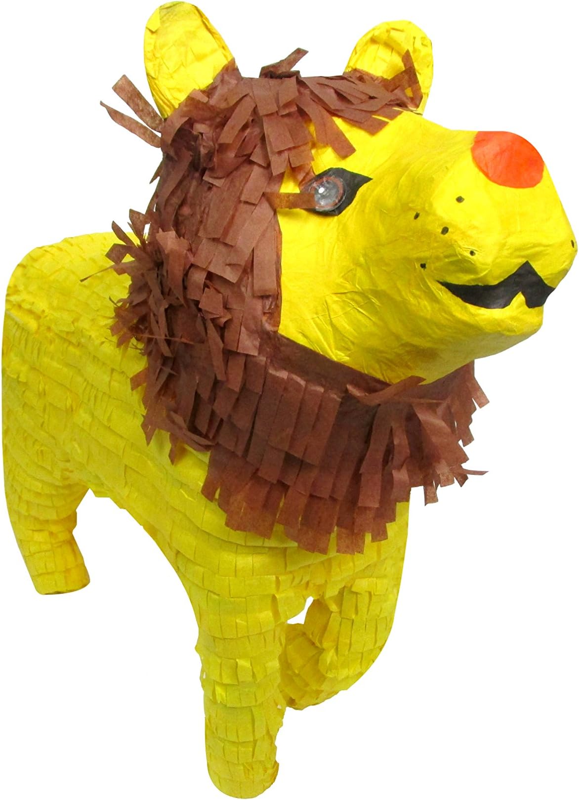 Pinatas Lion for Jungle, Zoo or Safari Birthday Theme - 18 in x 10 in x 6 in Party Game, Hanging Decoration, Table Centerpiece and Photo Prop with Hanger and Filling Door