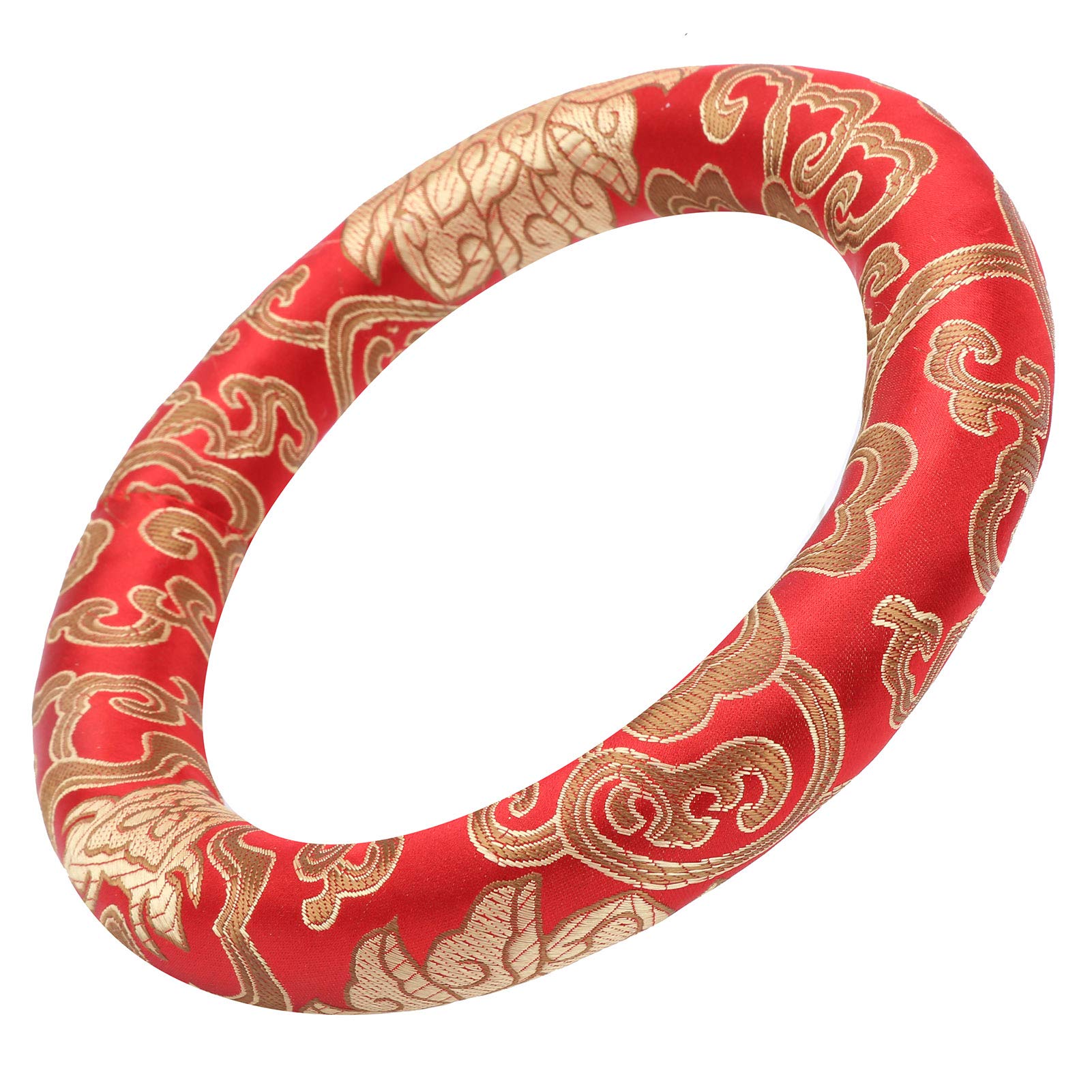 Cuscino per Campana Tibetana, Cucito a Mano in Broccato di Seta, Cuscino per Ciotola ad Anello Rotondo, Accessori Musicali per Regali Decorazione Meditazione Yoga