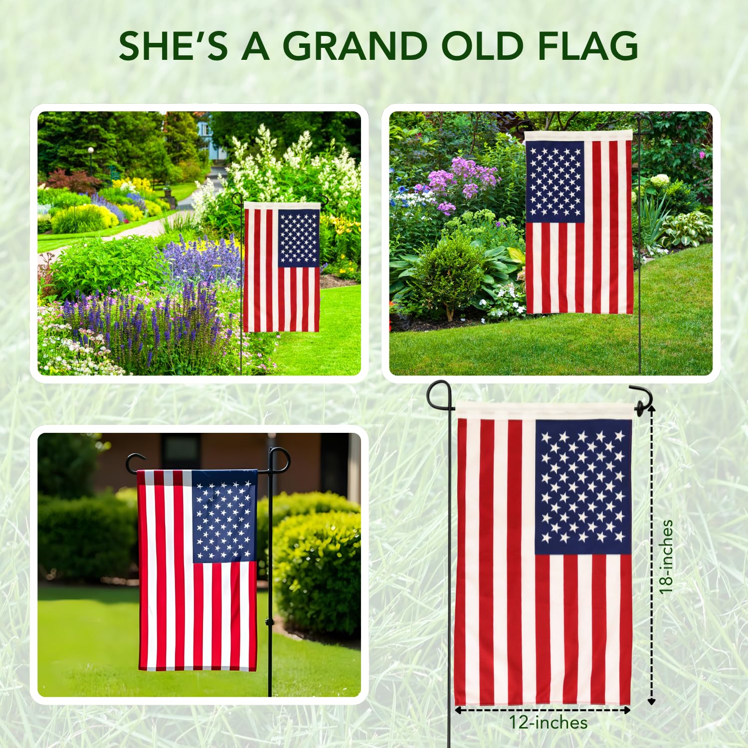 ZHONGJI Gartenflaggen Doppelseitig - USA Patriotische Dekoration Für Haus & Garten, 30x45 Cm & 71x101 Cm