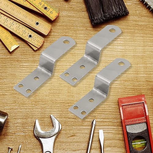 Miniatura 9 de 12 soportes de esquina en forma de Z, altura plateada de 1 pulgada de metal en forma de Z, soporte para muebles, soportes de estante con tornillos