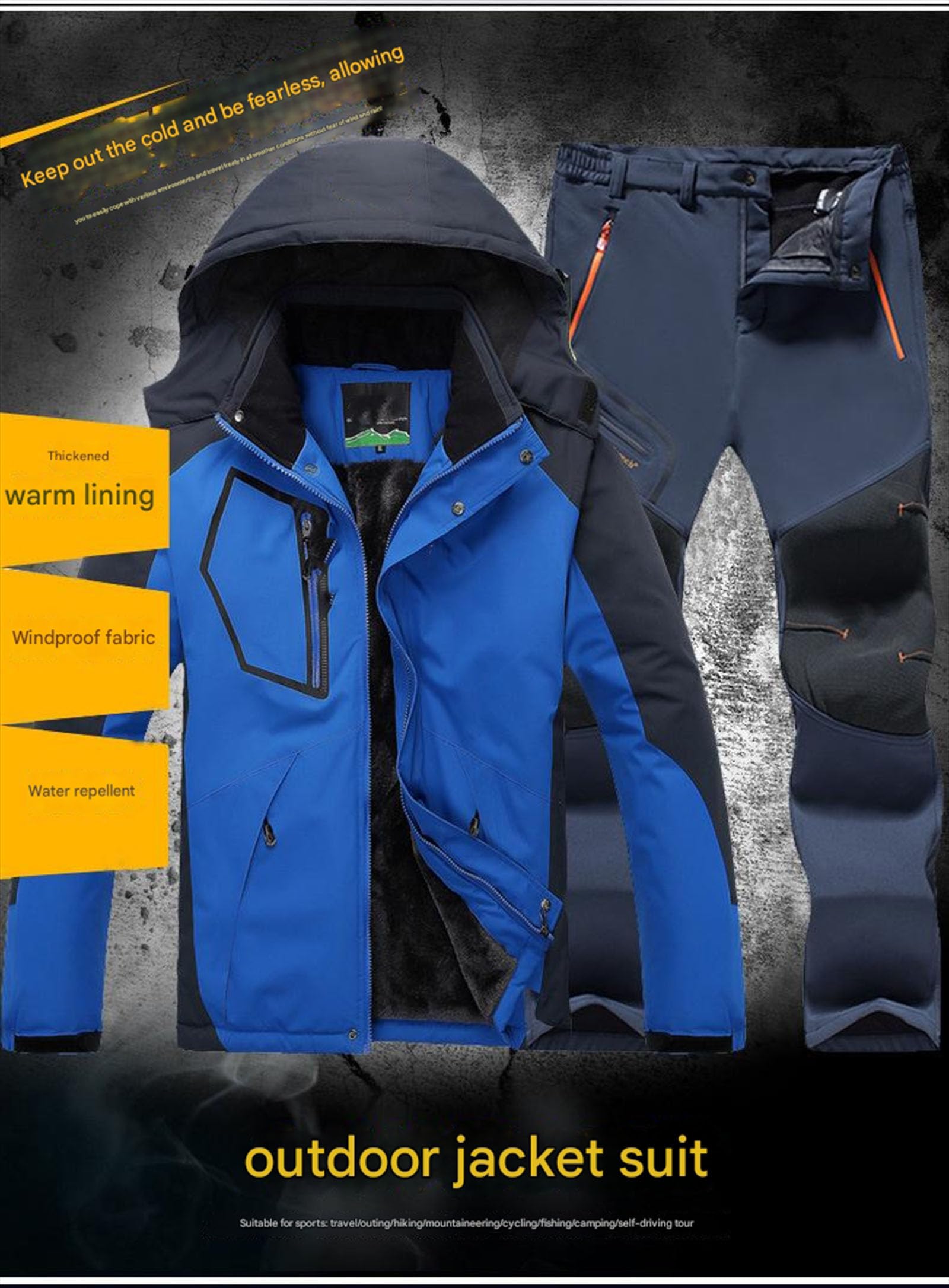 Tuta Invernale da Snowboard Traspirante, Attrezzatura Isolata per Escursionismo E Neve, Abbigliamento da Sci Resistente alle Intemperie, Set da Sci per Esterni