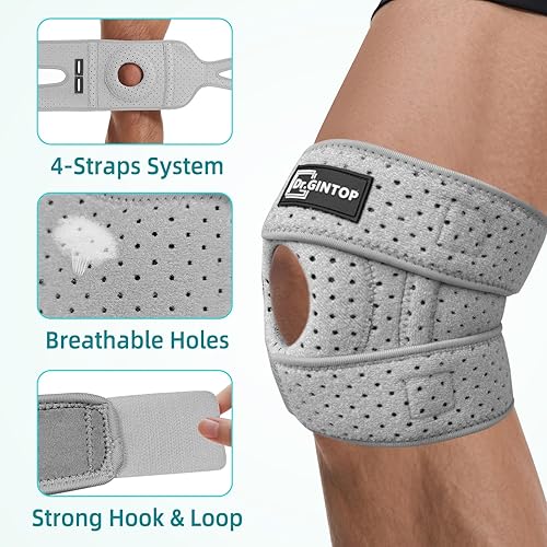 Miniatura 4 de Rodillera para mujeres y hombres con almohadilla de rótula y estabilizadores laterales, soporte de rodilla de rótula abierta para aliviar el dolor