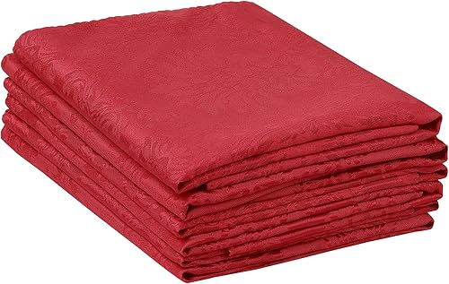 uxcell Paquete de 6 servilletas de poliéster, servilletas florales impresas para fiestas y Navidad, 19 x 19 pulgadas, color rojo