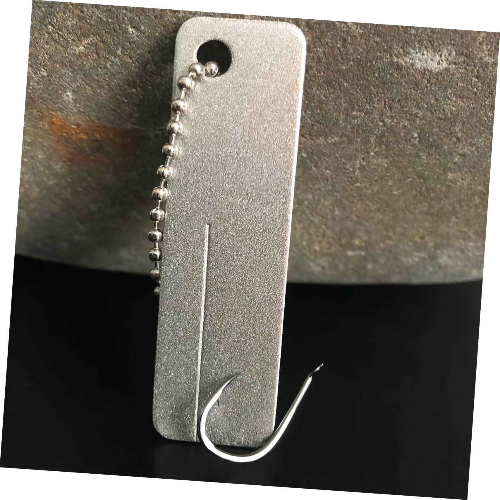 BESPORTBLE Aiguiseur Affûteur De Hameçons De Pêcheur Pierre À Aiguiser Crochets De Poisson Affûteur D'outils Outil De Meulage Accessoire De Pêche Partie Hameçon Diamant Silver