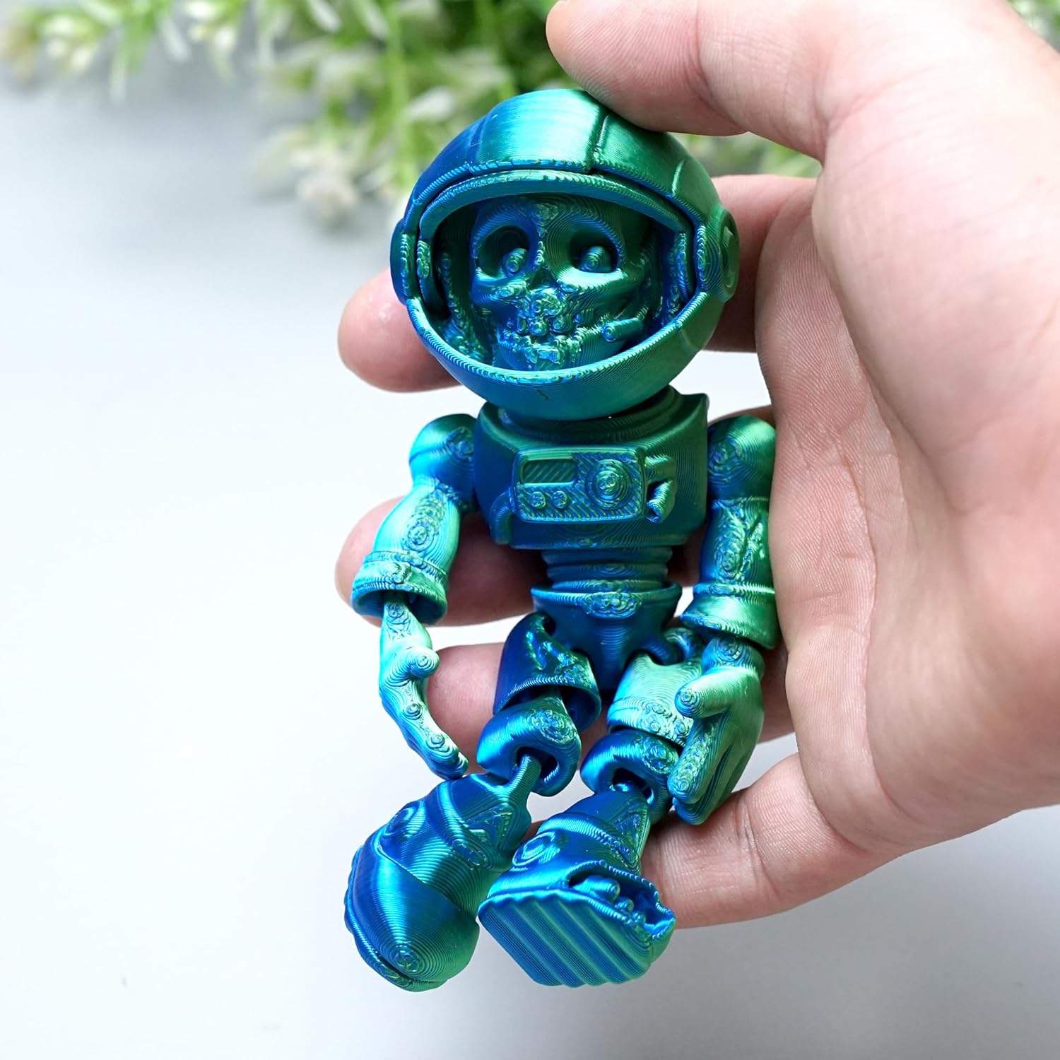 5inch 3D Printed Space Zombie Skeleton Astronaut,Flexible Realistic Articulated Animal Fidget Toys,Mystery Figurines Gifts,Executive Desk Décor and Festival Collectible Halloween (GB)