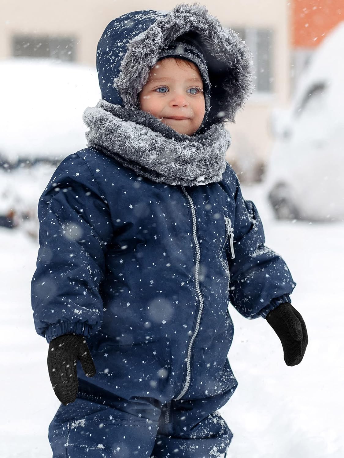 Boao 5 Pairs Toddler Mittens Magic Stretch Black Kids Winter Knitted Gloves Multicolor Newborn Warm Gloves for Boys and Girls - Image 6