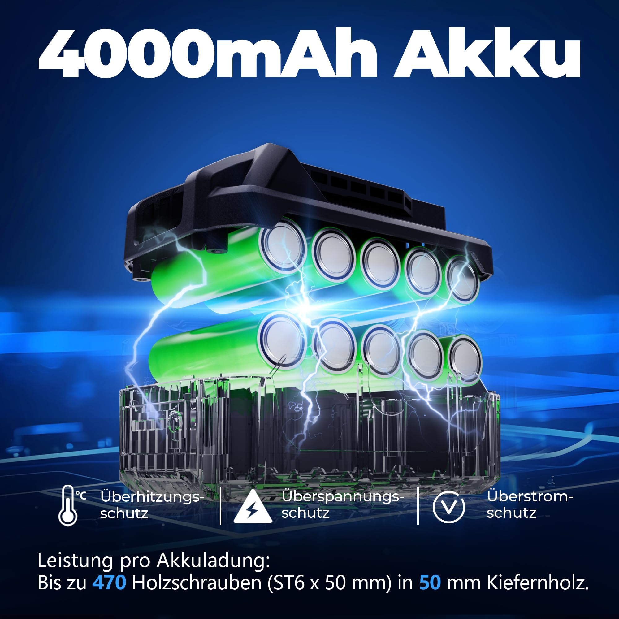 Dong Cheng Akku-Schlagbohrschrauber 20V Brushless 90Nm 1×4.0Ah Akku 19+2 Drehmomenteinstellung 13mm Bohrfutter 2 Gänge inkl Koffer