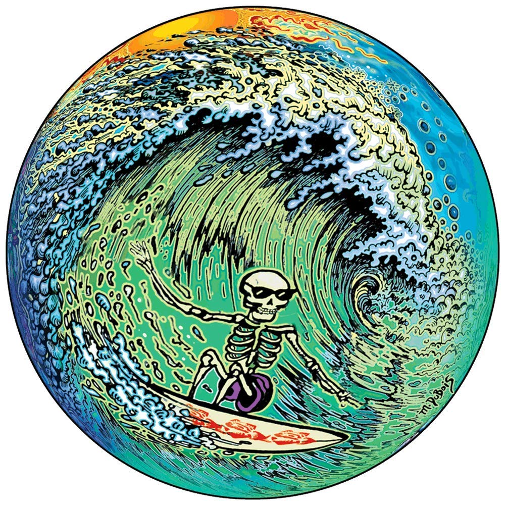 Skeleton Surfer - Window Sticker/Decal (4.5" X 4.5")