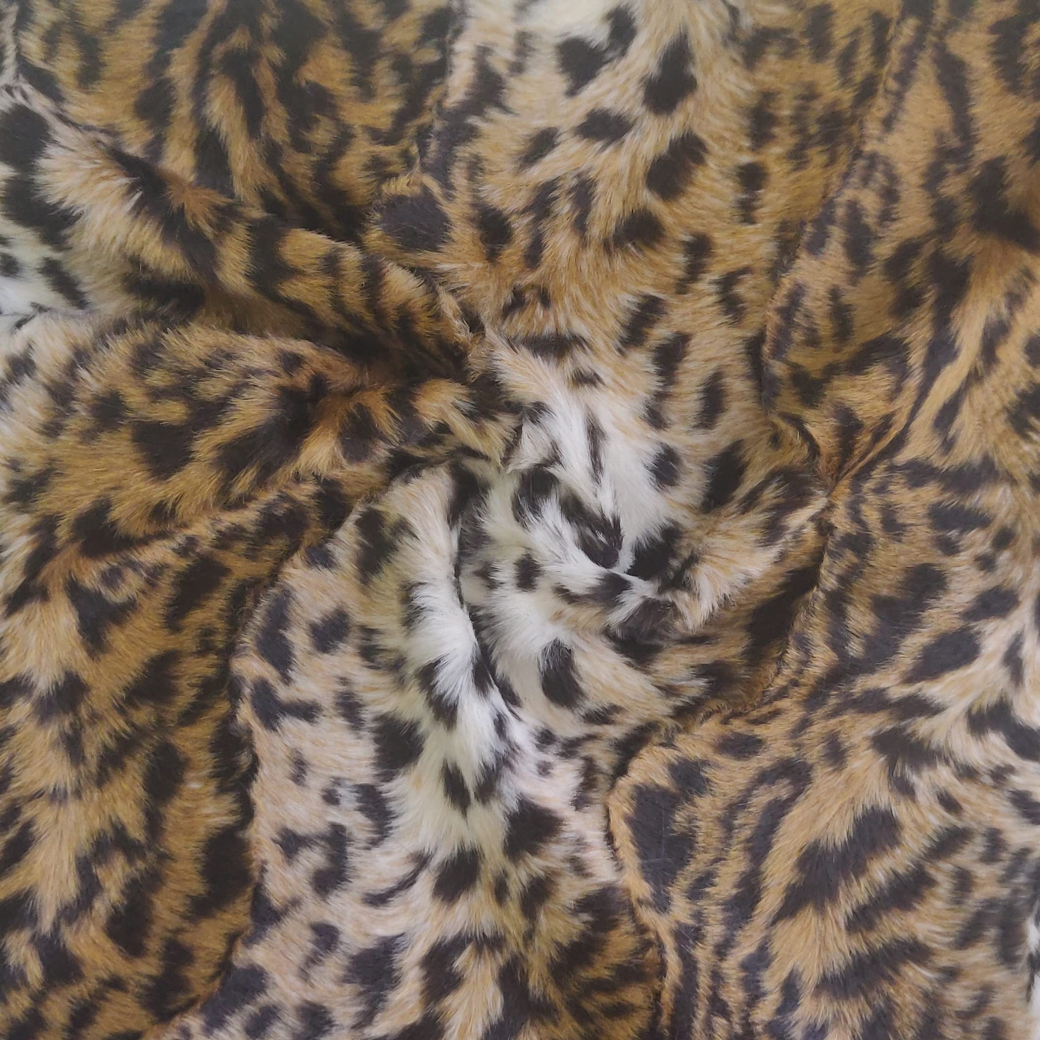Tissu fausse fourrure Lynx doré pour décoration chalet et jeté de canapé - 2