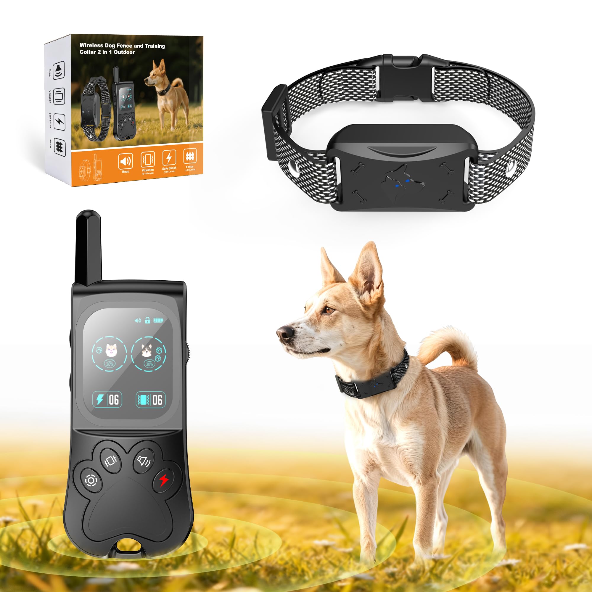 Ecoluminor 2-in-1 Wireless Dog Fence System