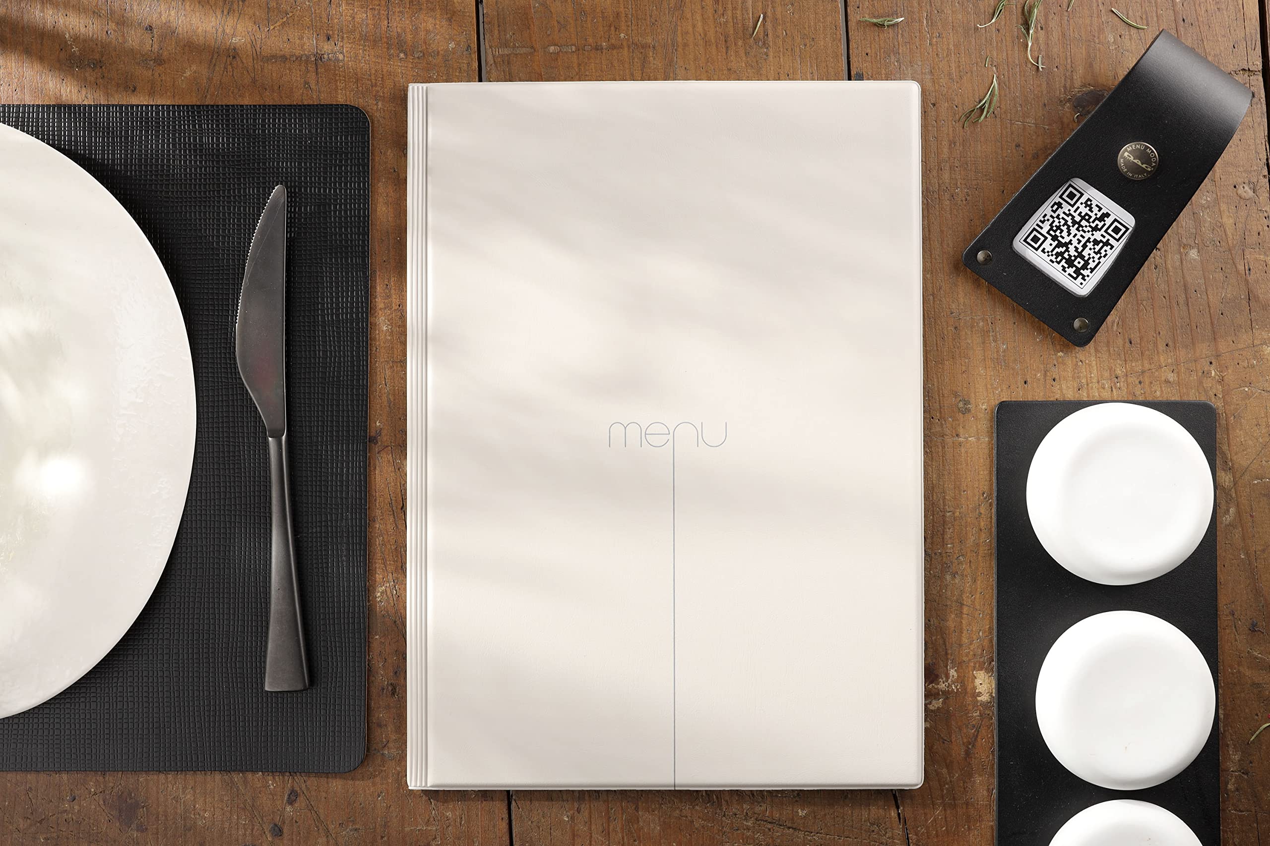 Dag Style Linea Risto Portamenús Caja de restaurante 10 piezas, formato A4, PVC, Made in Italy, Bolsas de plástico, Color Arena