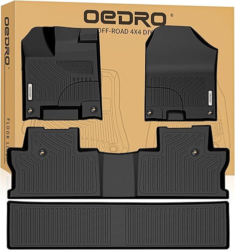 OEDRO Alfombrillas compatibles con Honda CR-V 2017-2022, incluye forro de goma para asiento delantero y trasero, alfombra negra para vehículo,