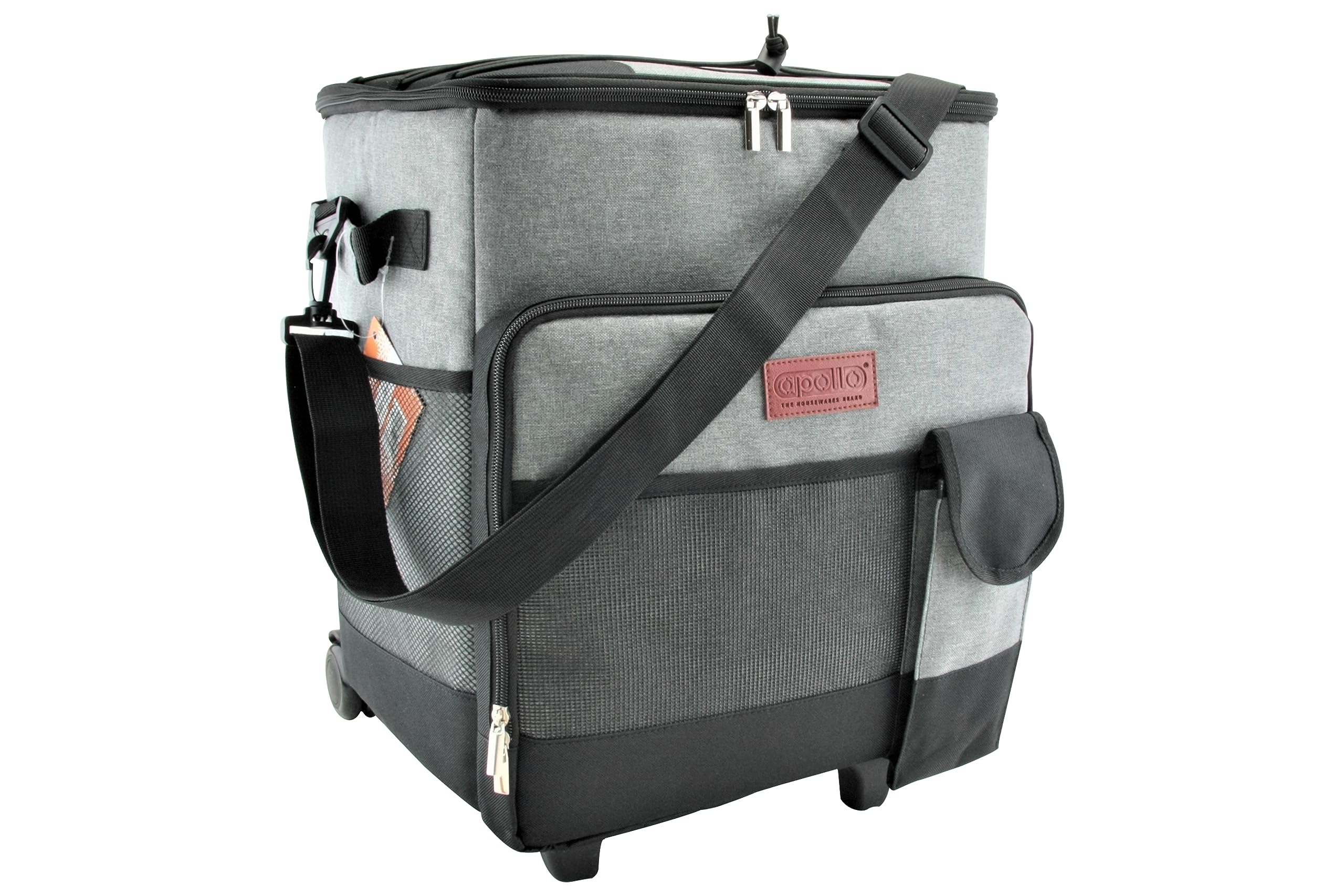 apollo THE HOUSEWARES BRAND Borsa termica da 35 l, borsa termica da picnic grande borsa morbida per esterni, campeggio, barbecue, viaggi, portatile, mantiene le bevande fresche per 6 ore, grigio