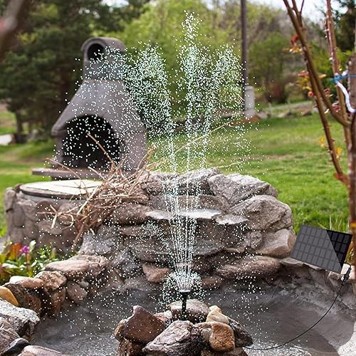Miniatura 2 de Bomba de fuente solar para baño de pájaros, con panel solar separado, bomba de agua solar mejorada de 2 W con cable de 3 M de largo y 4 boquillas