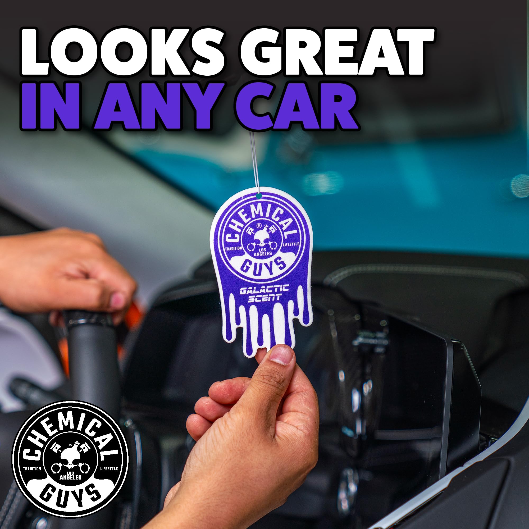 Chemical Guys Hanging Air Freshener Galactic Scent 12 Pack Great for Cars Trucks SUVs RVs Home Garage Workspace — view 6