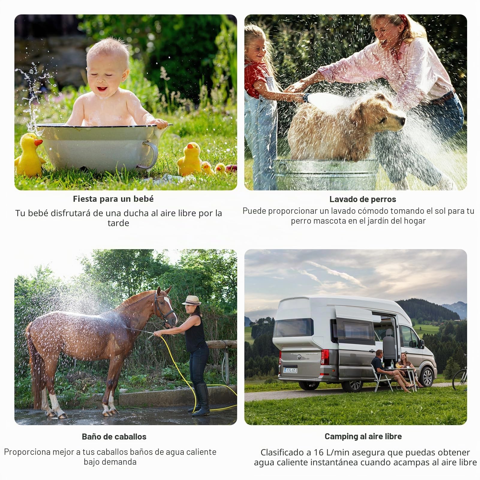 Calentador de agua de gas propano GPL10L, 20 kW, sin agua, con juego de ducha, quemador de caldera de camping, caravana, casa