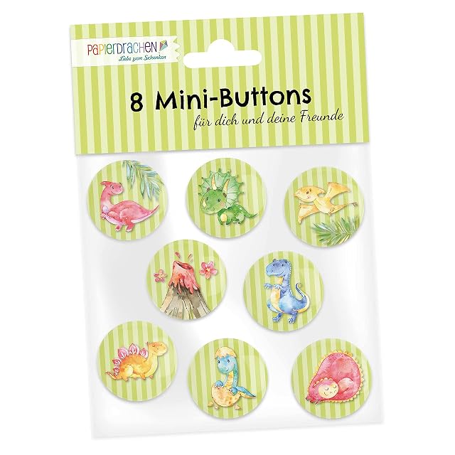 Papierdrachen 8 Mini chapas (25mm) como Regalo para el cumpleaños de los niños
