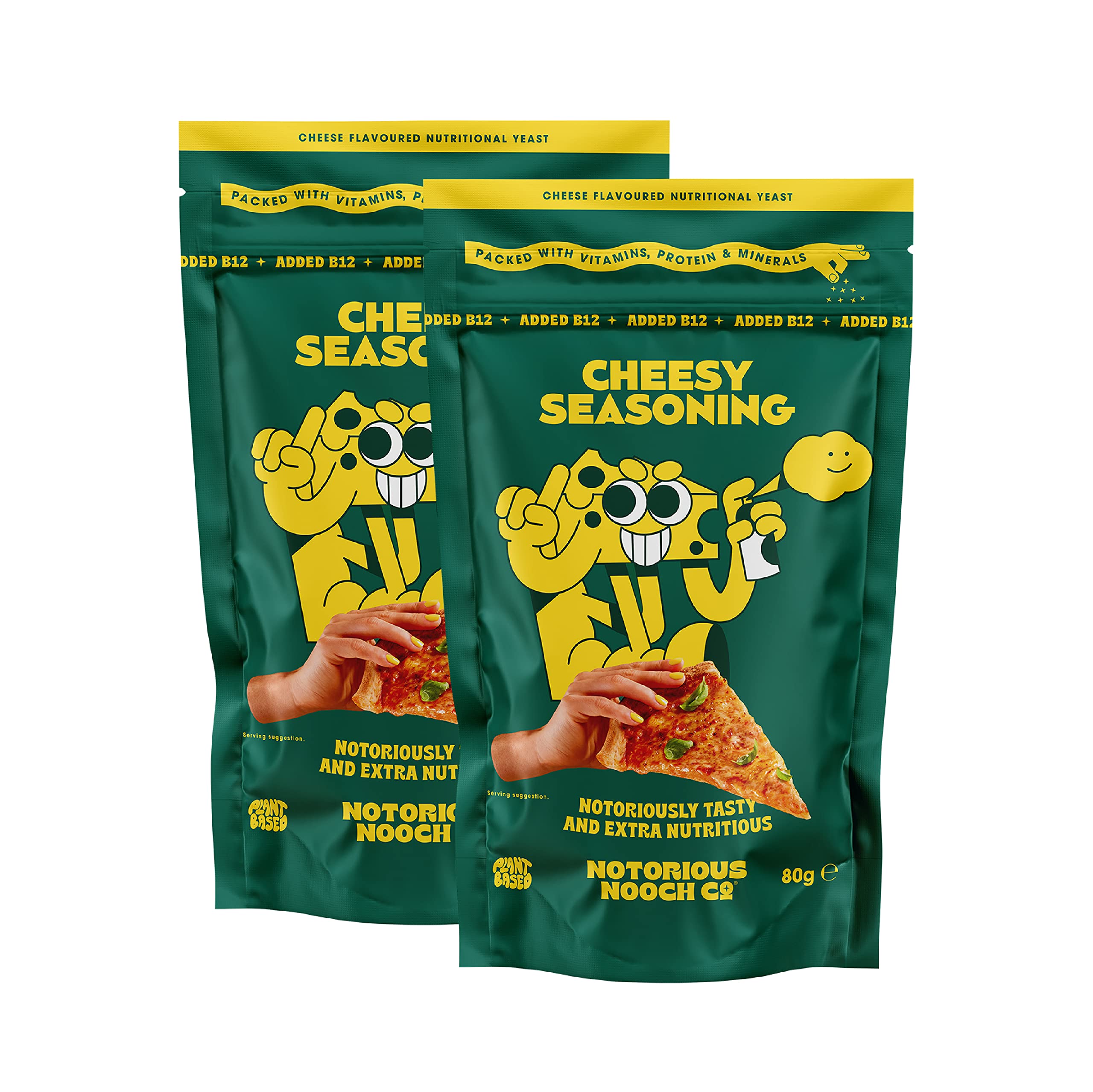 Nutritional Yeast Flakes - Immature Cheese Flavour | Gluten Free Vegan Nooch | Non GMO 80g (Pack of 2)