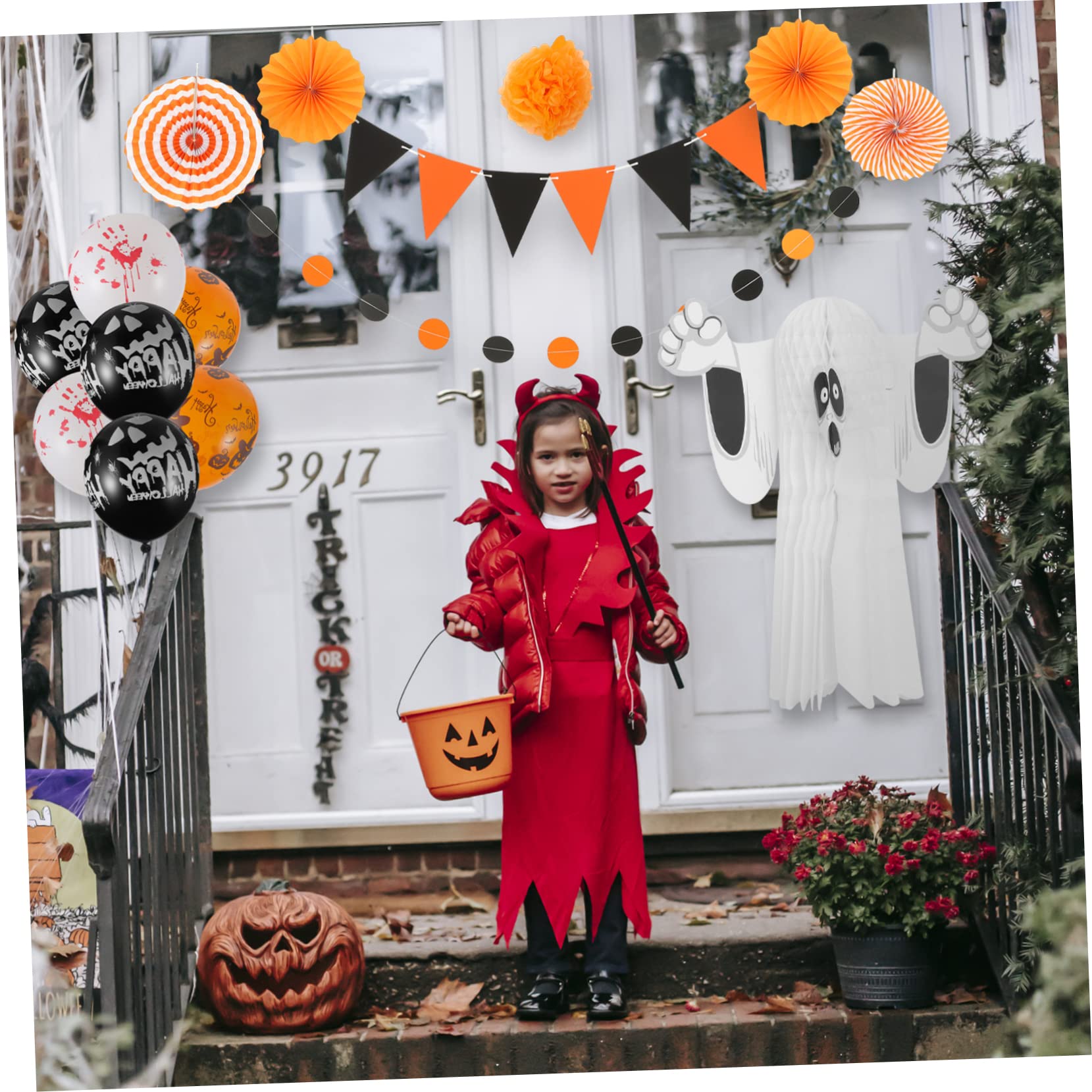 Alasum 3 zestawy wachlarz origami Diwali dekoracyjna girlanda dekoracja czarne dekoracje Halloween proporczyki flagi meksykańska dekoracja Halloween dekoracje ślubne dekoracje imprezowe frędzle