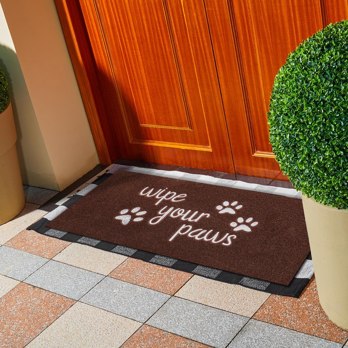 Welcome Large Mats for Front Door Wipe Your Paws Funny Doormat, Durable Natural Rubber Non Slip Back MatDog Mats for Entryway Porch Coffee Mat