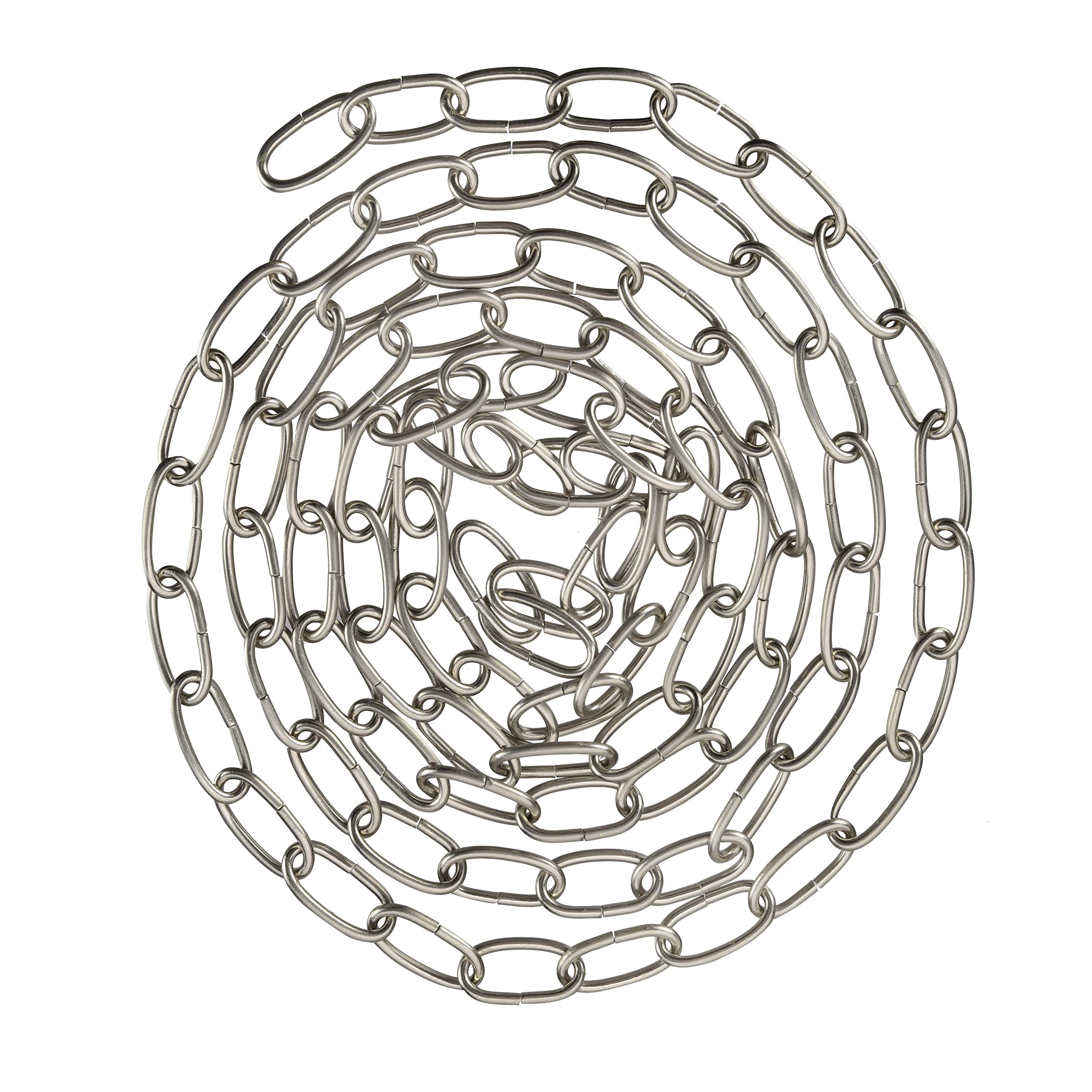 Aspen Creative 21106-31,Steel 10 Feet Heavy Duty Chain for Hanging Up Maximum Weight 50 Pounds-Lighting Fixture/Swag Light/Plant in Brushed Nickel.9 Gauge.
