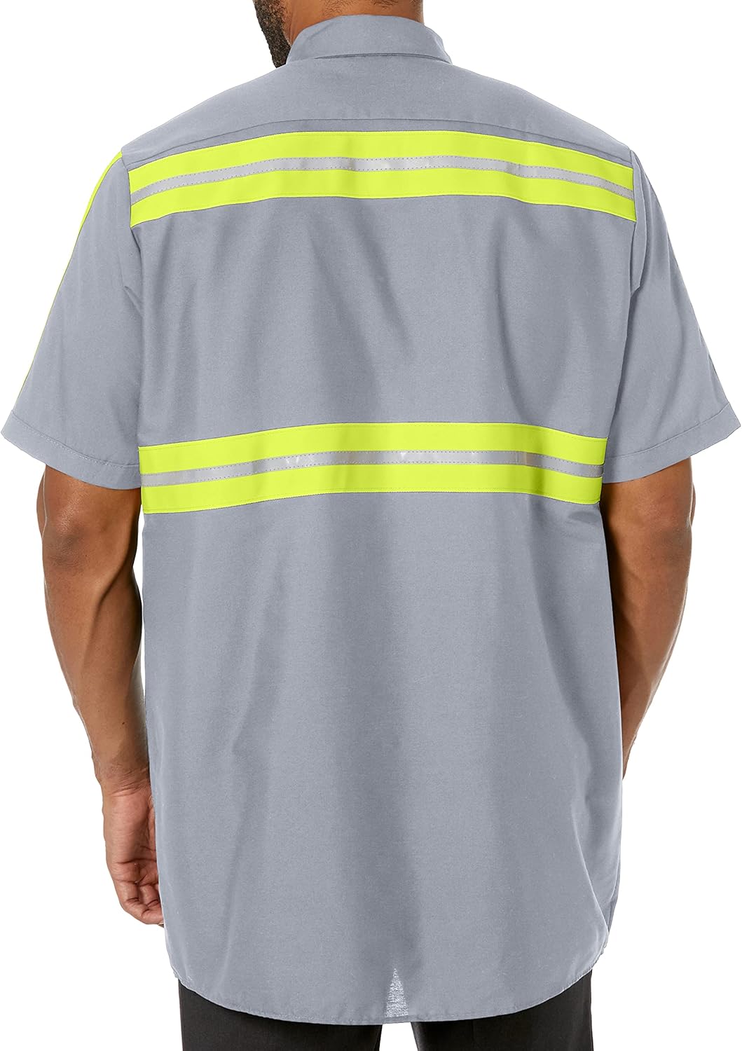 Red Kap Mens Short Sleeve Enhanced Visibility Industrial Work ShirtShirt - Image 3