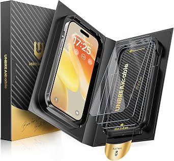 UNBREAKcable iPhone 16 Plus Full-Coverage Screen Protector - 3 Pack | Quick-Install Box, Edge-to-Edge Coverage, 9H Hardness, Ultra HD Clarity, Daily Protection, Smooth Touch