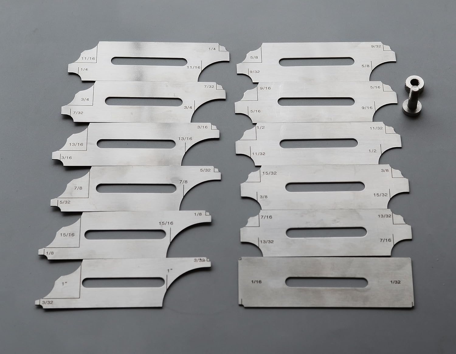 RIVERWELD 12 Piece Fillet Weld Set 1/32" increments to 1/2", 1/16" to 1" | RL Gauge Welding Inspection Test Ulnar Checking Fillet Leg and Throat Size