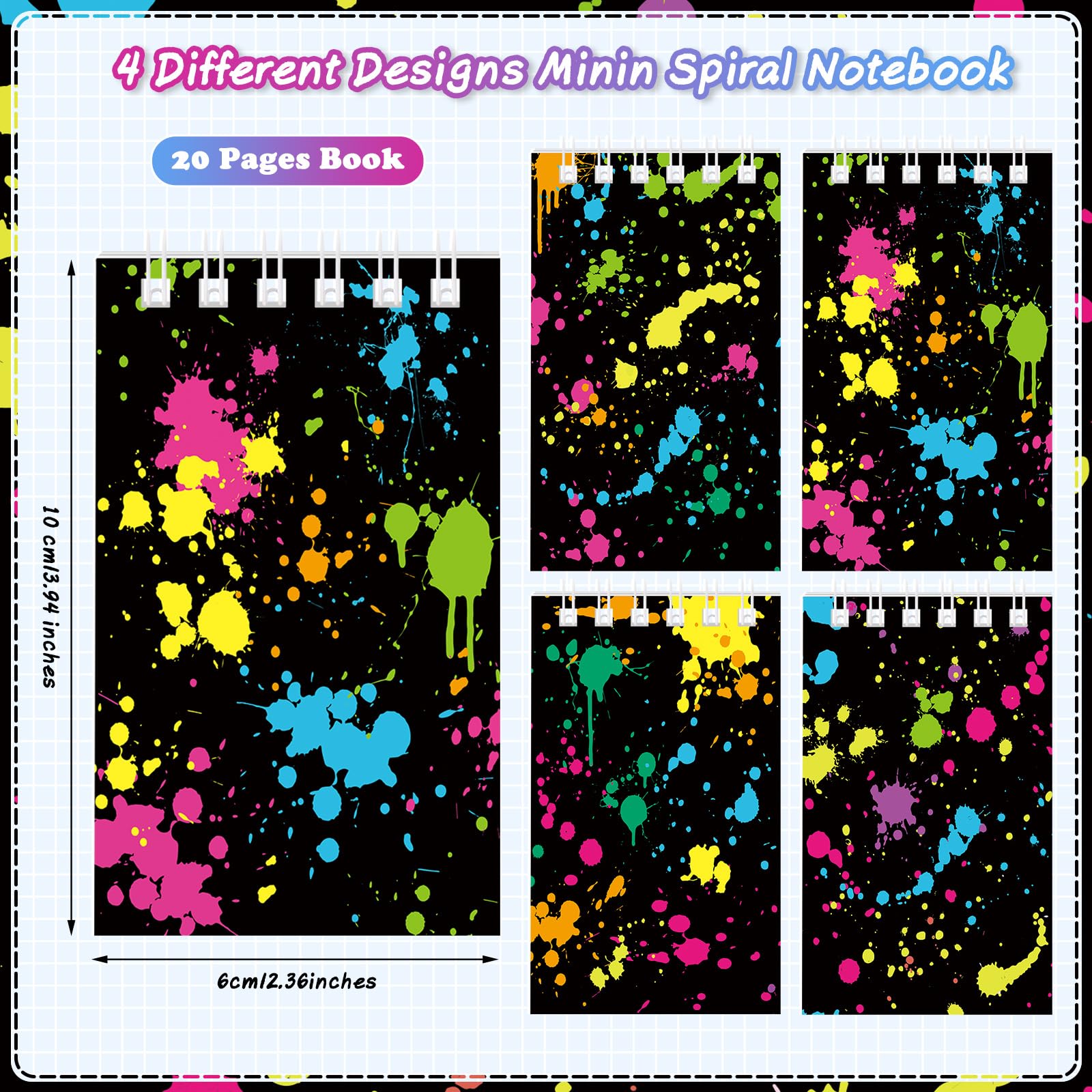 Mini Composition Notebooks 8 Pack Neon Party Mini Notebook Memo Note ...