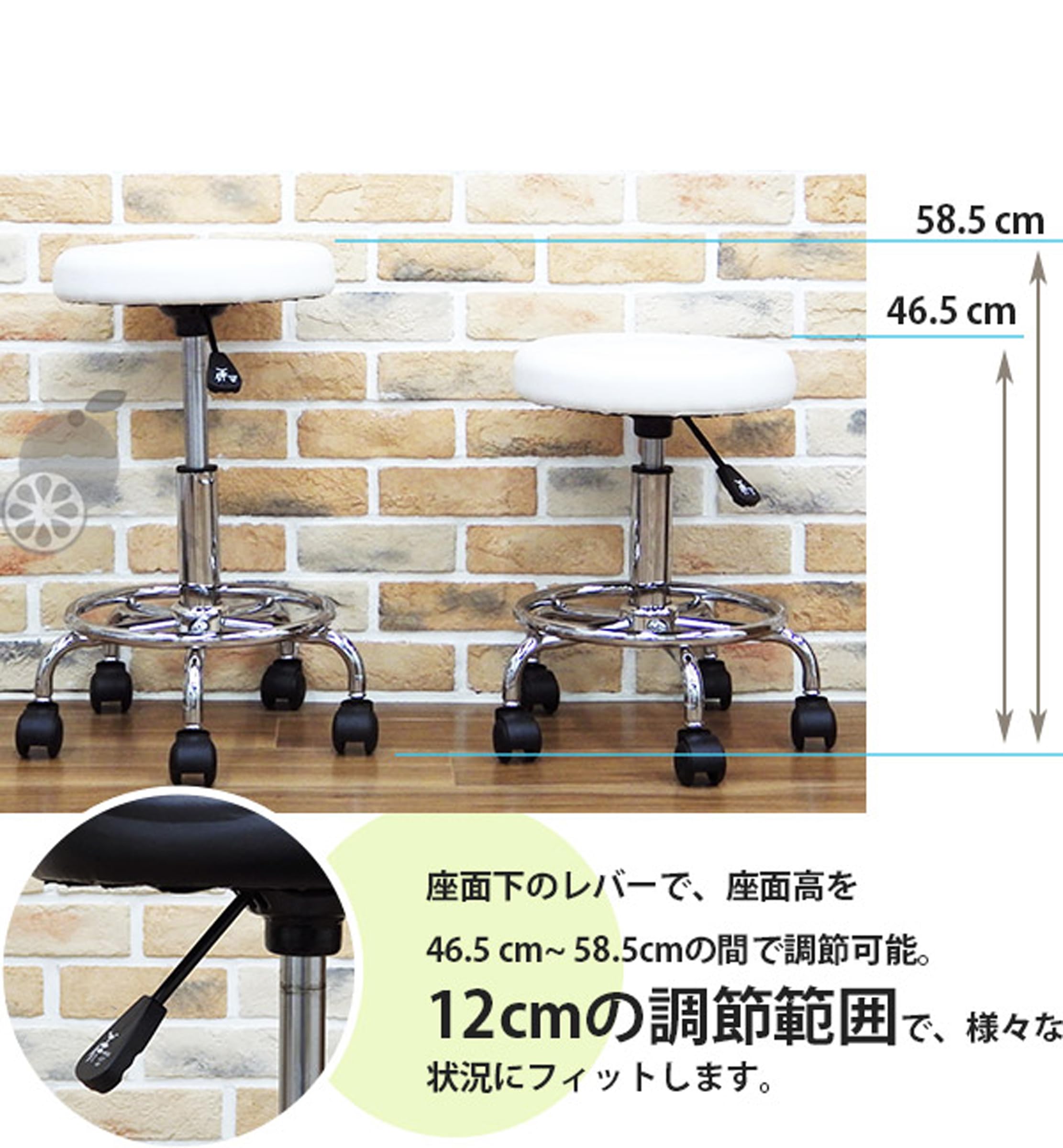 Amazon.co.jp: North Orange レザー ラウンド スツール 直径38cm