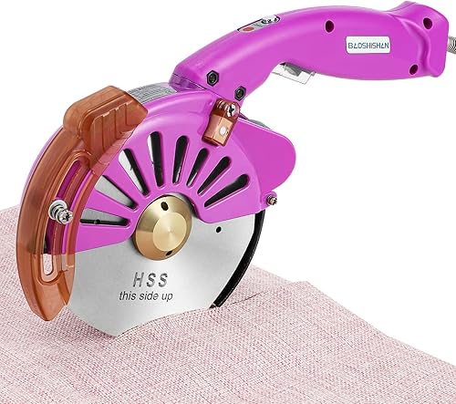 BAOSHISHAN Cortador giratorio de tela eléctrico, tijeras de tela ajustables de alta resistencia, máquina de corte de hoja redonda para tela