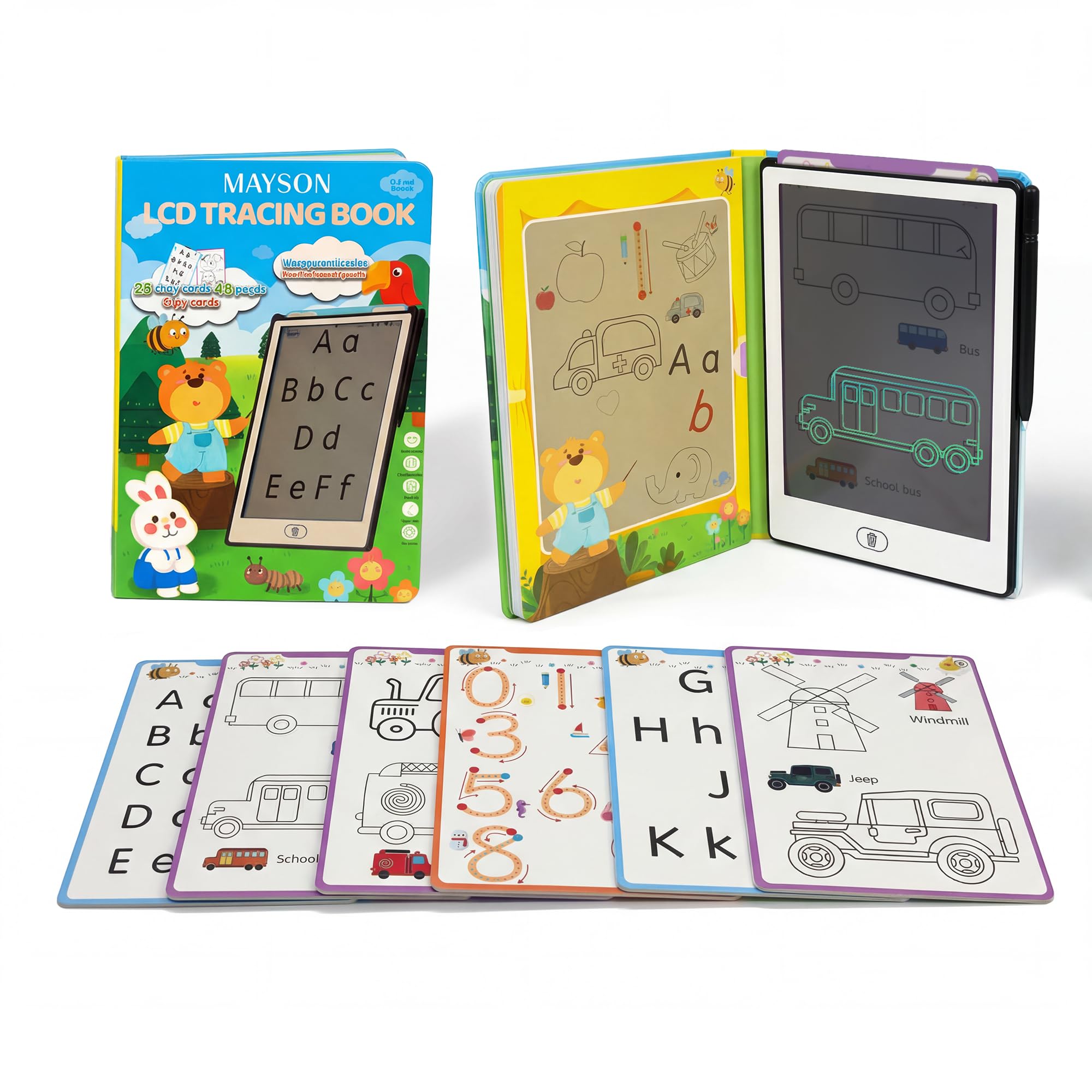Mayson Wireless LCD Tracing Book for Kids with Reusable Writing Tablet & Stylus Pen, Digital Drawing Pad for Kids & Toddlers for Learning, Playing-image-34