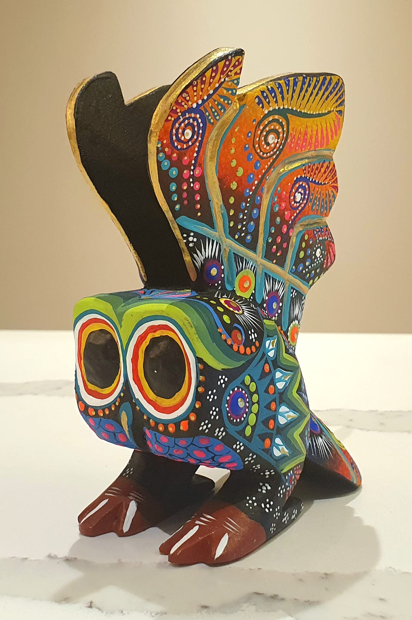 Amazon.com: ALKIMIA INC Mexican Alebrije Flying Owl Wood Carving