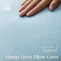 Vista 61 de Foindtower Paquete de 2 fundas de almohada decorativas de lino y liso, funda de cojín decorativa suave, estilo bohemio campestre para silla, sofá