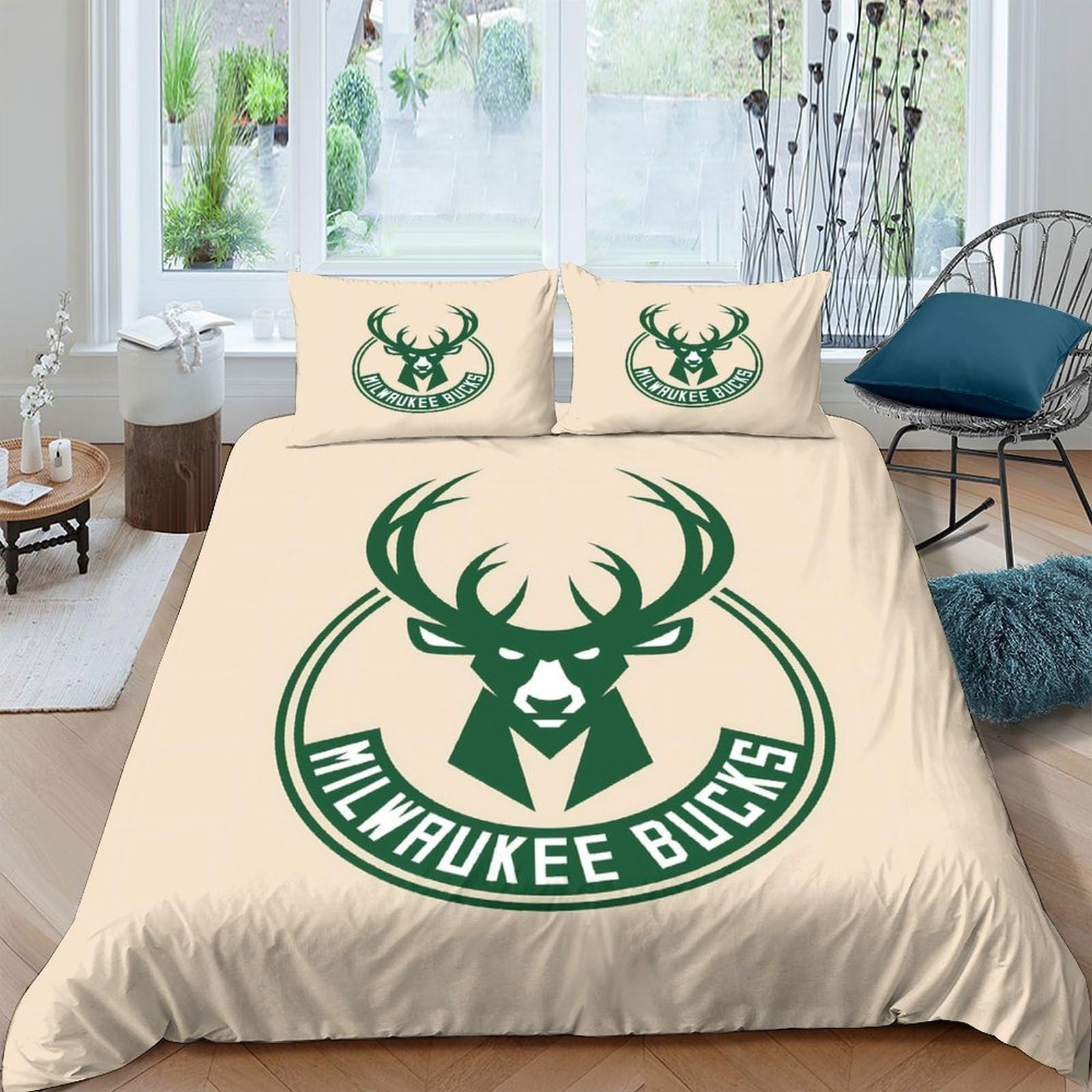 3D Printed Deer Quilt Cover, Microfiber Duvet Cover Hidden Zipper for Home