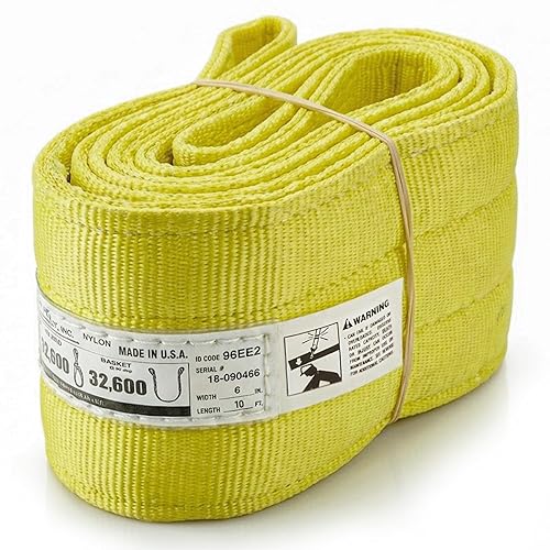 Miniatura 33 de DD Sling (Hecho en EE. UU.). 2 pulgadas de ancho X (longitudes de 4' a 20') en el listado! Eslingas de nylon de 2 capas con ojo torcido, de ojo a