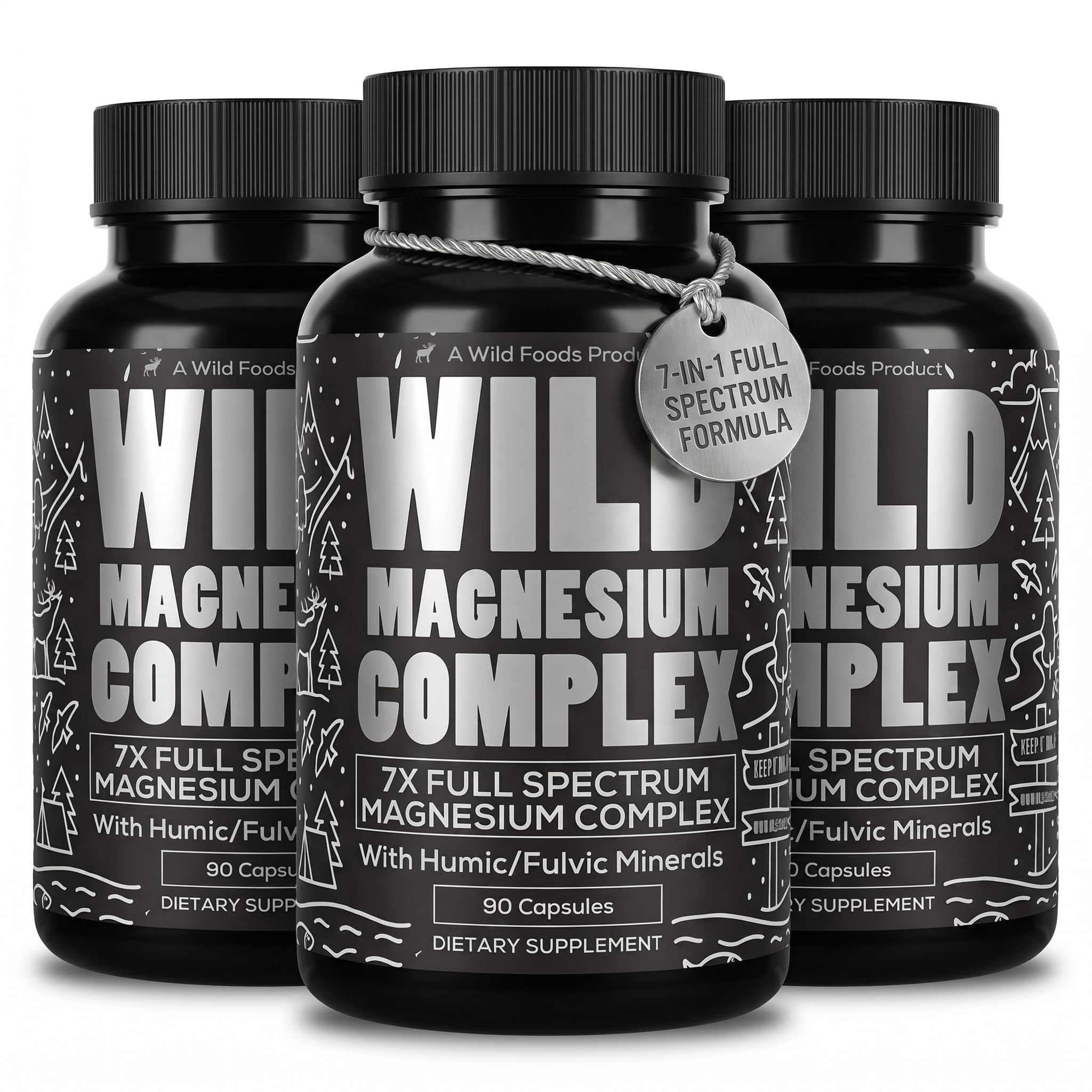 Wild Foods 3 in 1 Magnesium Glycinate L Theanine for Calm Sleep & Muscle Relaxation - Glycinate, Malate, Taurate - 100% Natural Magnesium Complex for Women and Men - 60 Capsules — Amazon image 10